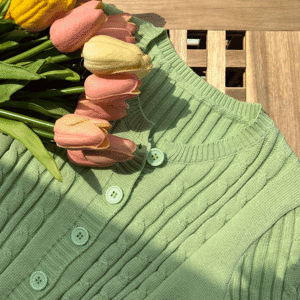 [데일리/색감예뻐요] 프링 꽈배기 슬림 반팔 가디건 (5color) - 더핑크