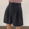 [여름바지/모던룩] 케피 핀턱 숏 버뮤다 뒷밴딩 슬랙스 (3color) - 더핑크