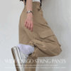 케느 밴딩 와이드 카고 스트링 팬츠 (3color) [조거팬츠/여름신상/해외/페스티벌/트레이닝팬츠/썸머] - 더핑크